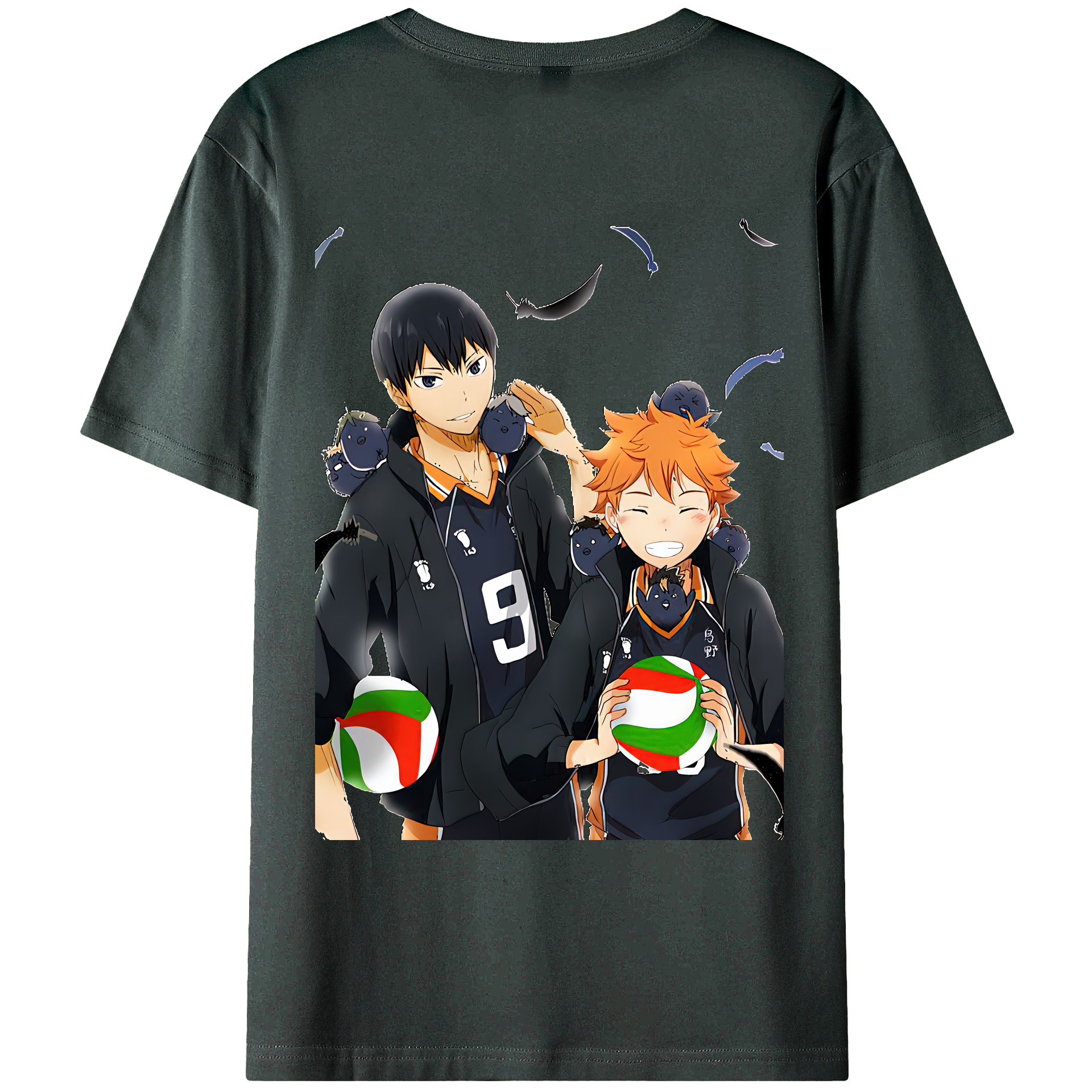 （画像用） ハイキュー!! Haikyu!! 綿100％ メンズ半袖Tシャツ（バックプリント） 通気性